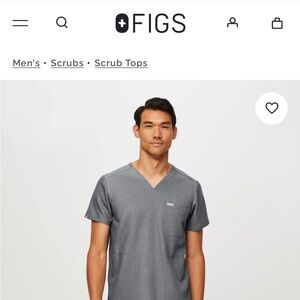 FIGS Gray Chisec Three-Pocket Scrub Top